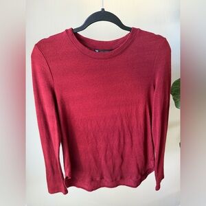 Banana Republic Long-Sleeve Crewneck Top - Deep Red